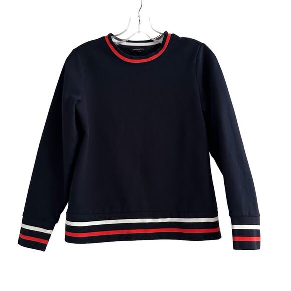 Banana Republic Crewneck Sweatshirt.Red White Blue Preppy Top XS Stripes Coastal - Picture 2 of 12